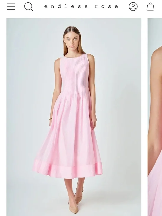Endless Rose Pink Sleeveless Pleated dress - Picture 4 of 4
